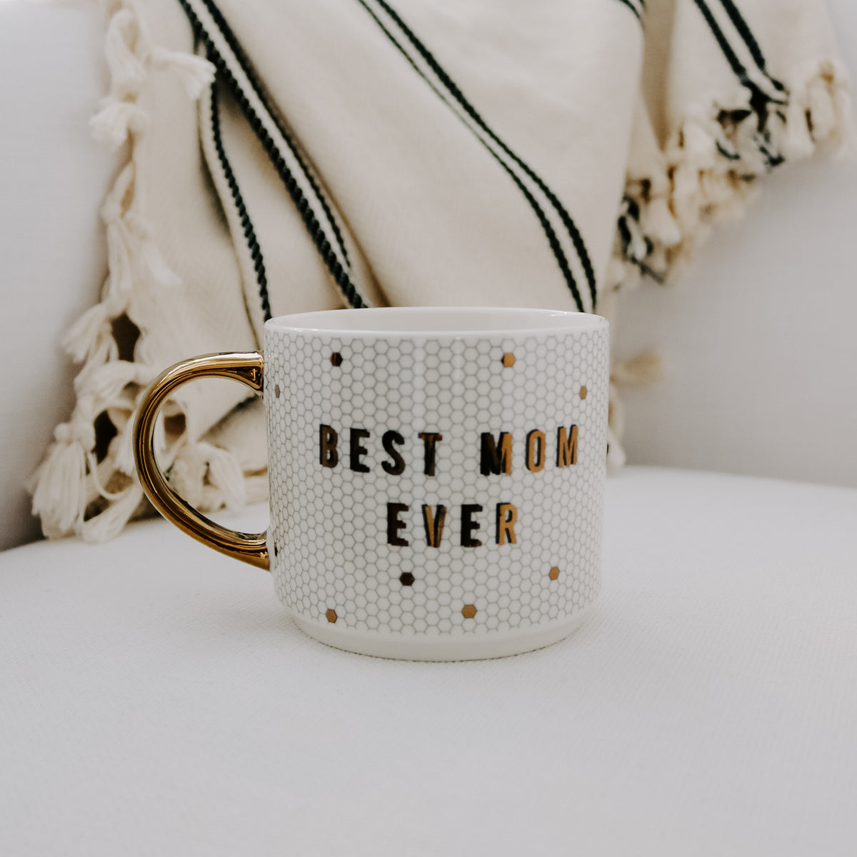 Best Mom Ever Gold Tile Coffee Mug - 17 oz