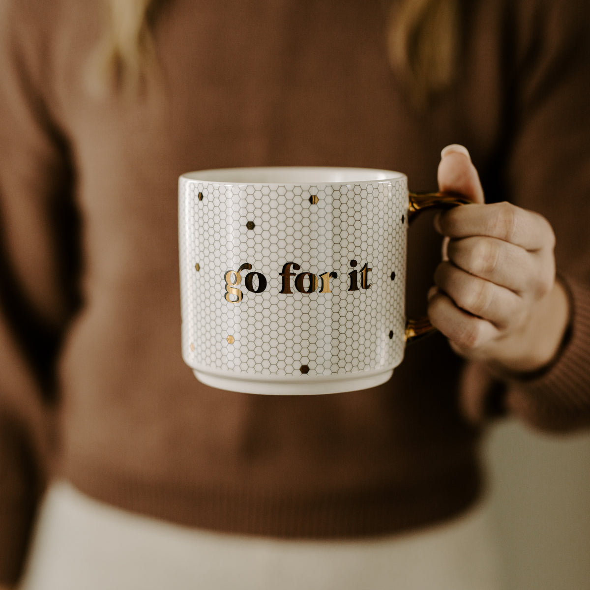Go For It Gold Tile Coffee Mug - 17 oz