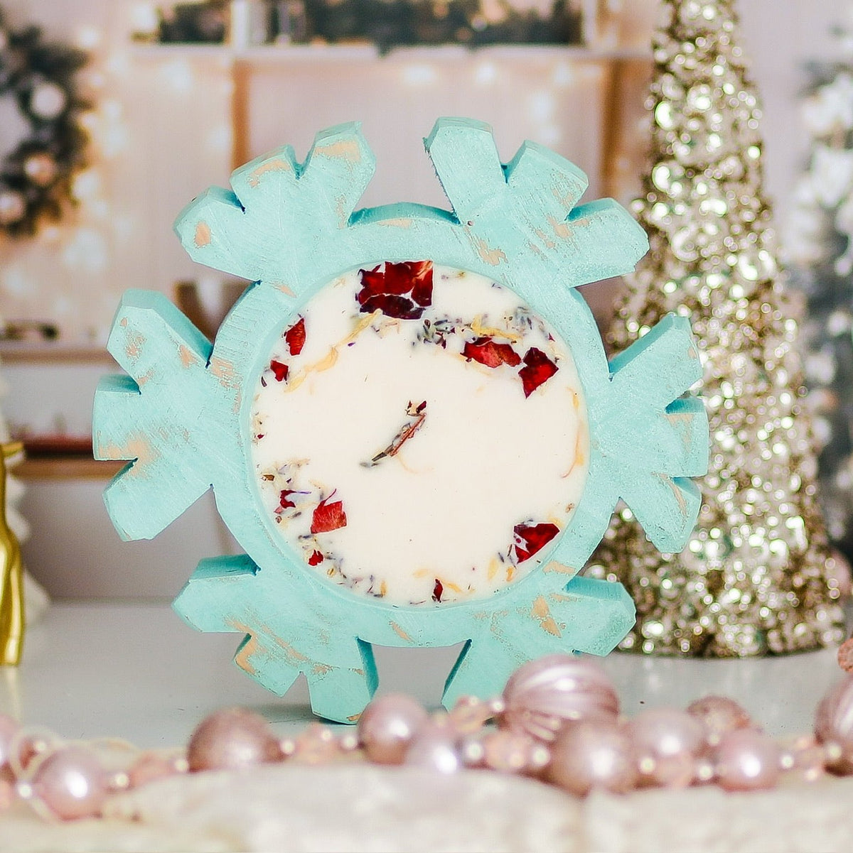 Snowflake Dough Bowl Candle