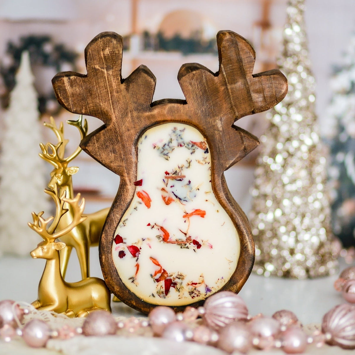 Reindeer Dough Bowl Candle