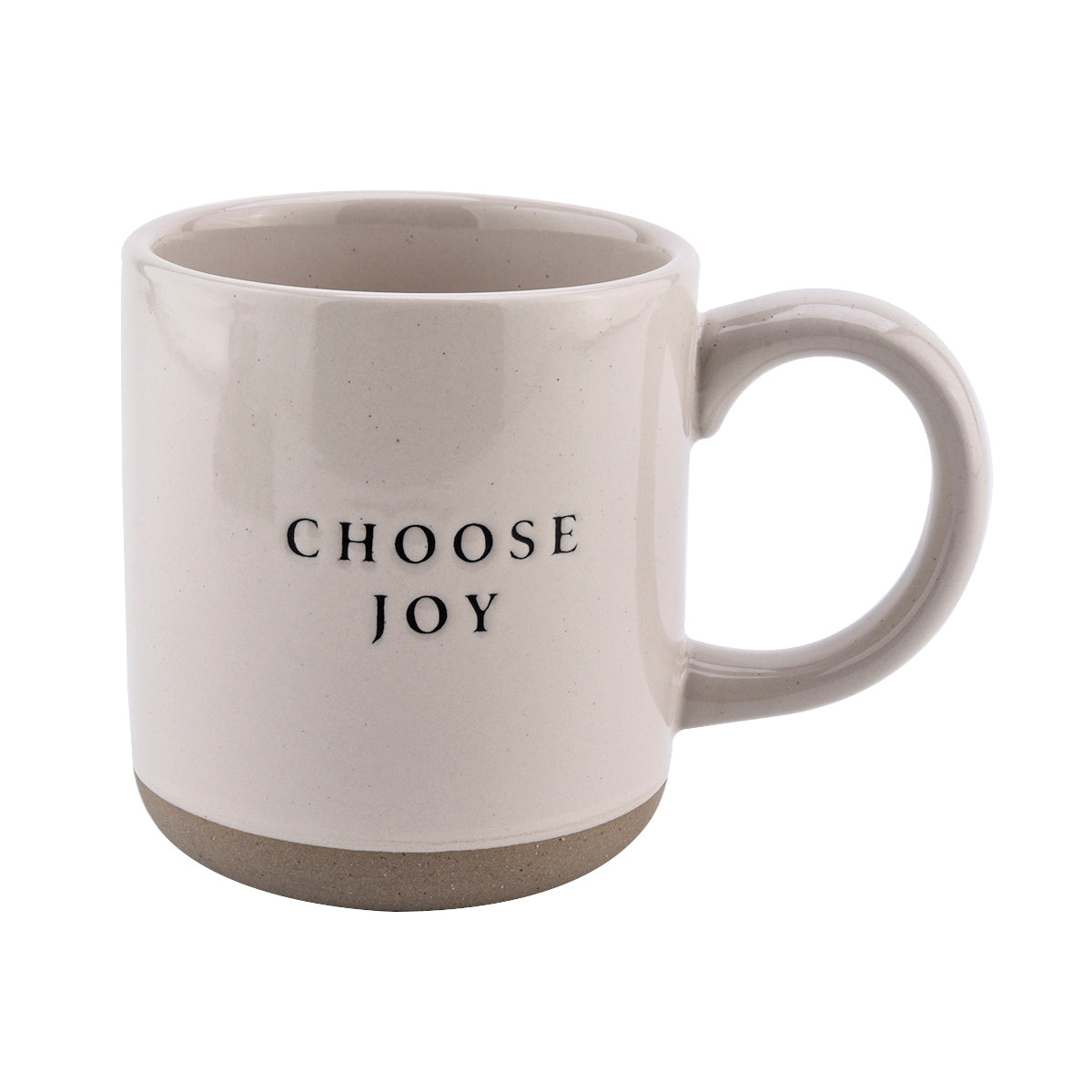 Choose Joy - Cream Stoneware Coffee Mug - 14 oz