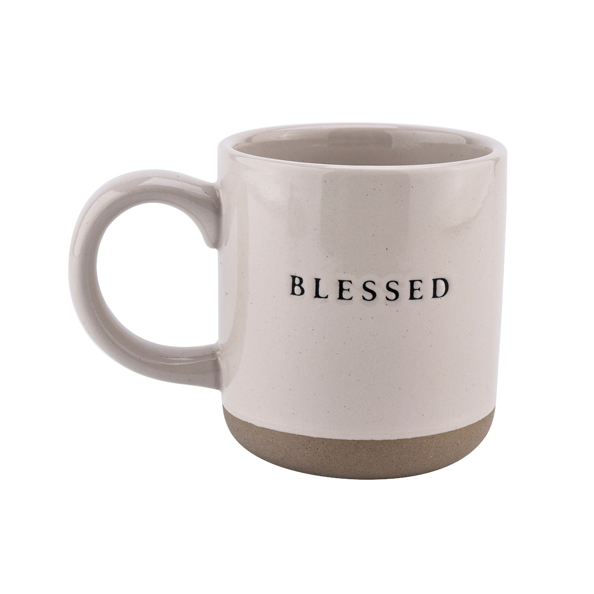 Blessed - Cream Stoneware Coffee Mug - 14 oz