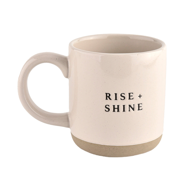 Rise + Shine - Cream Stoneware Coffee Mug - 14 oz
