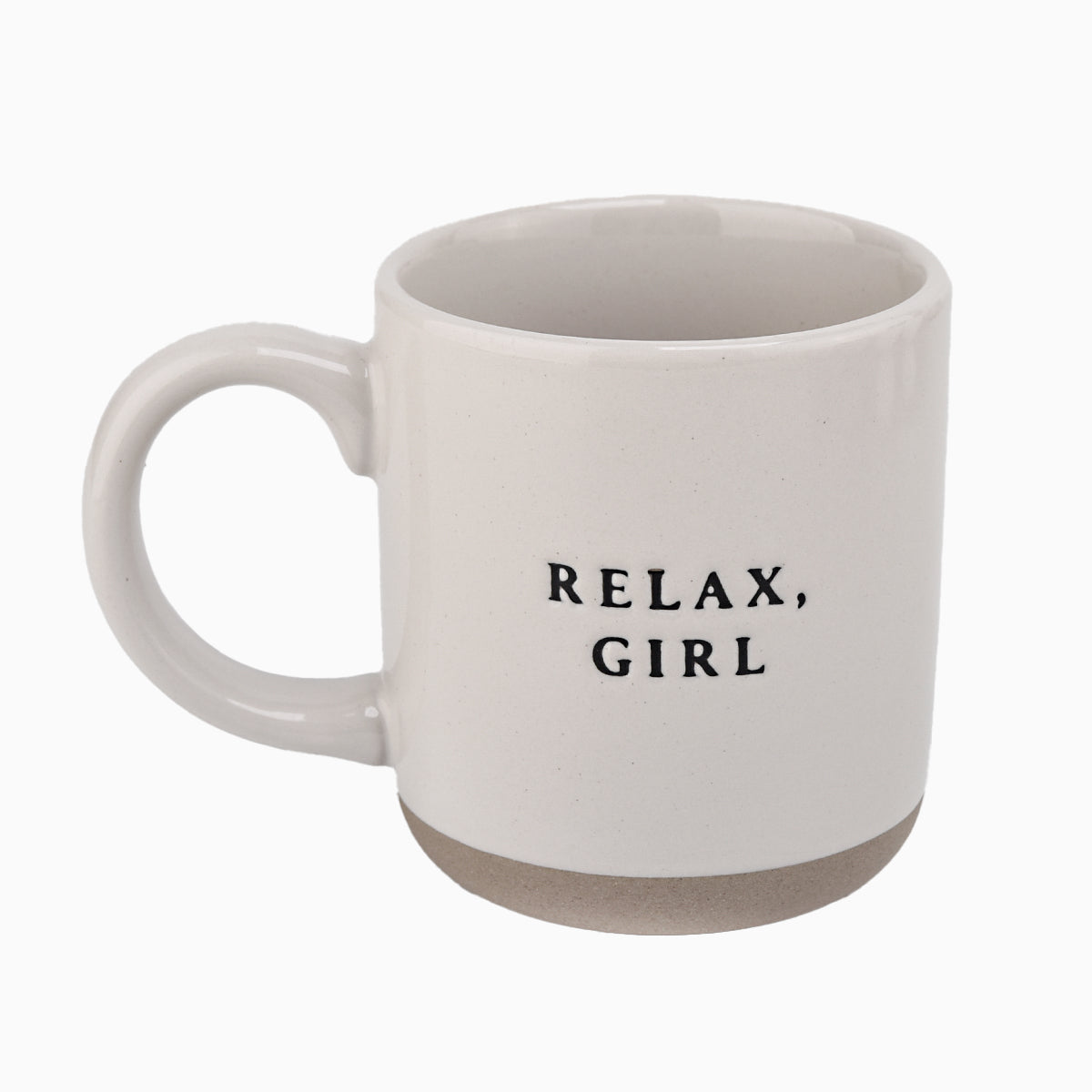 Relax Girl - Cream Stoneware Coffee Mug - 14 oz
